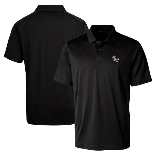 Men's Cutter & Buck Black NC State Wolfpack Team Logo Big & Tall Prospect Textured Stretch Polo