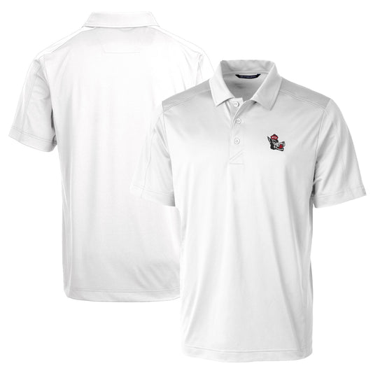 Men's Cutter & Buck White NC State Wolfpack Team Logo Big & Tall Prospect Textured Stretch Polo