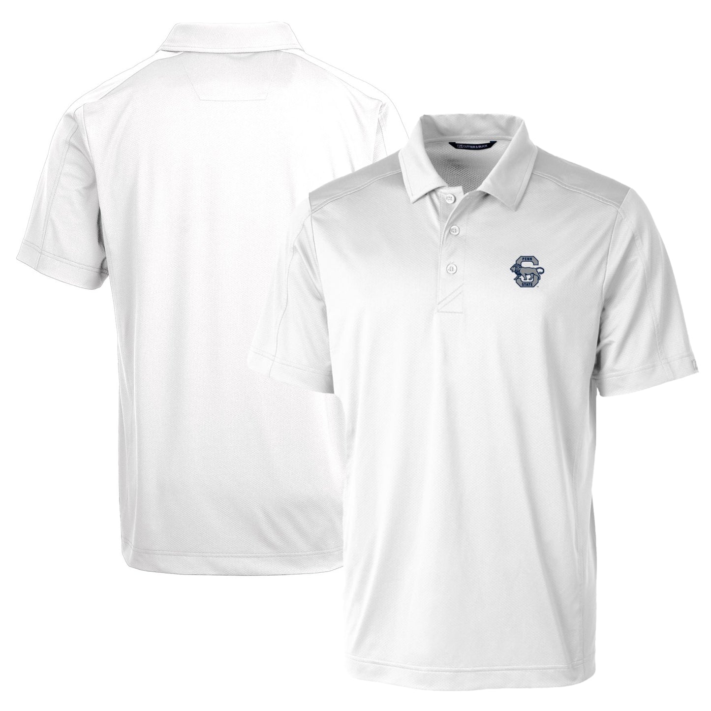 Men's Cutter & Buck White Penn State Nittany Lions Team Logo Big & Tall Prospect Textured Stretch Polo