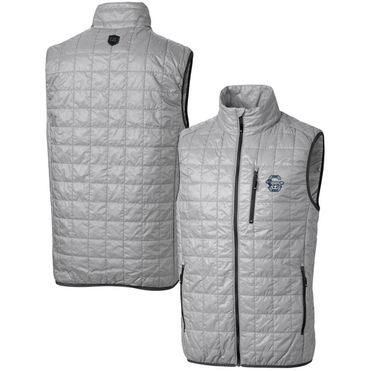 Men's Cutter & Buck Gray Penn State Nittany Lions Team Logo Big & Tall Rainier PrimaLoft Eco Insulated Full-Zip Puffer Vest