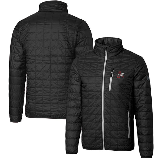 Men's Cutter & Buck Black Arkansas Razorbacks Team Logo Big & Tall Rainier PrimaLoft Eco Insulated Full-Zip Puffer Jacket