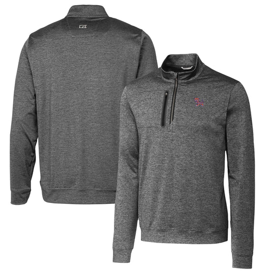 Men's Cutter & Buck Steel Clemson Tigers Vault Big & Tall Stealth Quarter-Zip Pullover Top