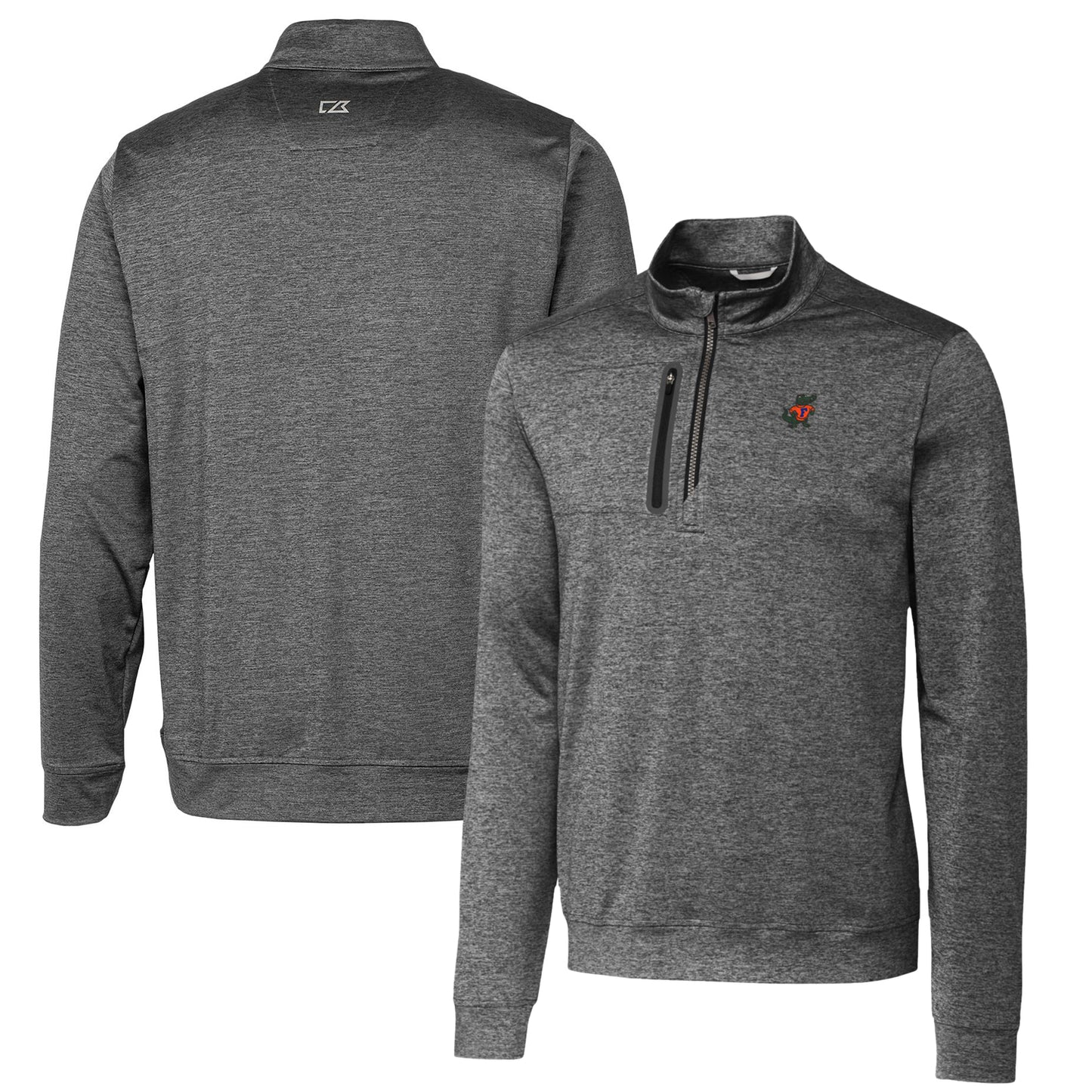 Men's Cutter & Buck Steel Florida Gators Vault Big & Tall Stealth Quarter-Zip Pullover Top