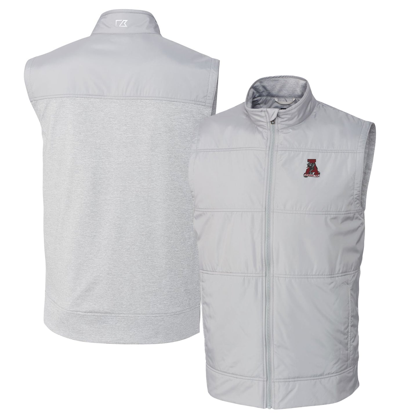 Men's Cutter & Buck Gray Alabama Crimson Tide Vault Big & Tall Stealth Hybrid Windbreaker Full-Zip Vest