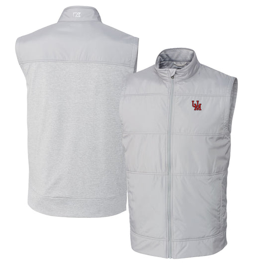 Men's Cutter & Buck Gray Ole Miss Rebels Vault Big & Tall Stealth Hybrid Windbreaker Full-Zip Vest