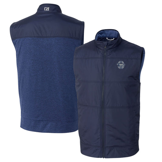 Men's Cutter & Buck Navy Penn State Nittany Lions Vault Big & Tall Stealth Hybrid Windbreaker Full-Zip Vest