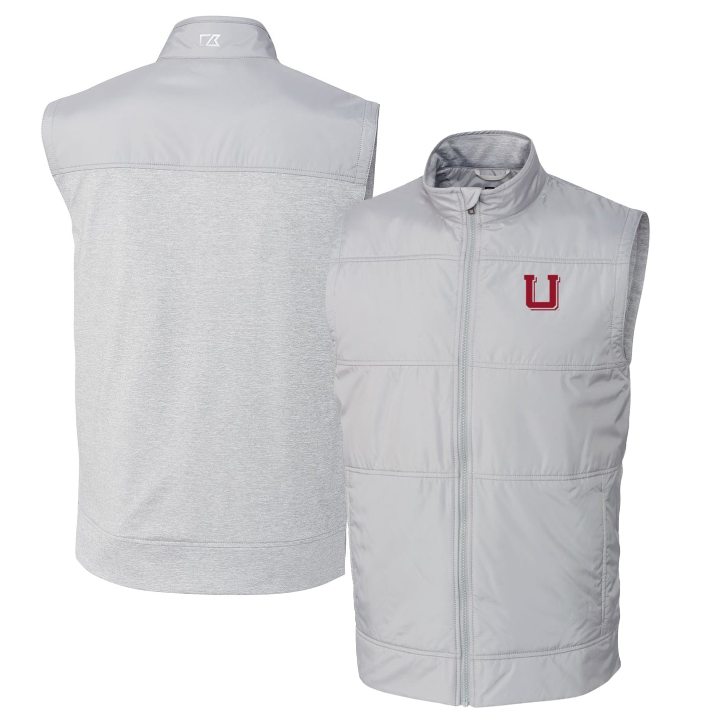 Men's Cutter & Buck Gray Utah Utes Vault Big & Tall Stealth Hybrid Windbreaker Full-Zip Vest