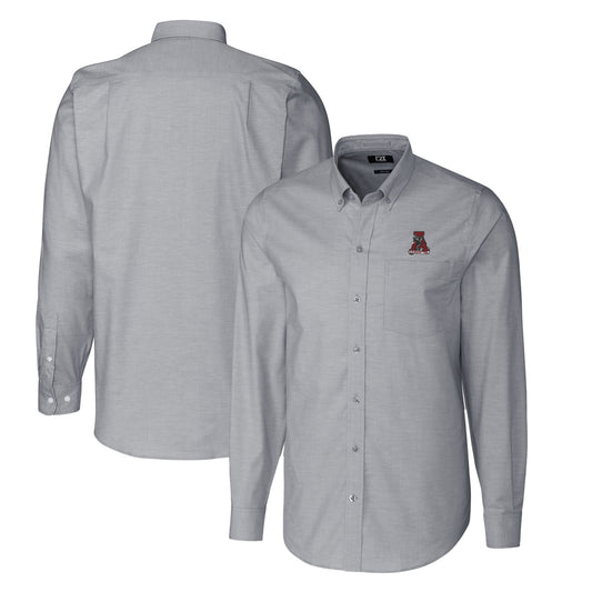 Men's Cutter & Buck Charcoal Alabama Crimson Tide Vault Big & Tall Oxford Long Sleeve Button-Down Shirt