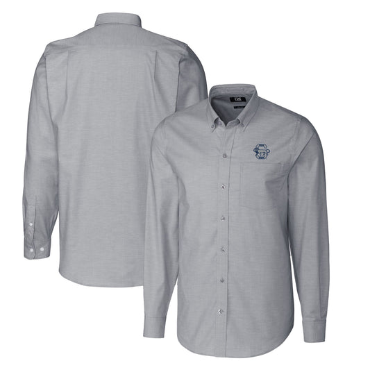 Men's Cutter & Buck Charcoal Penn State Nittany Lions Vault Big & Tall Oxford Long Sleeve Button-Down Shirt