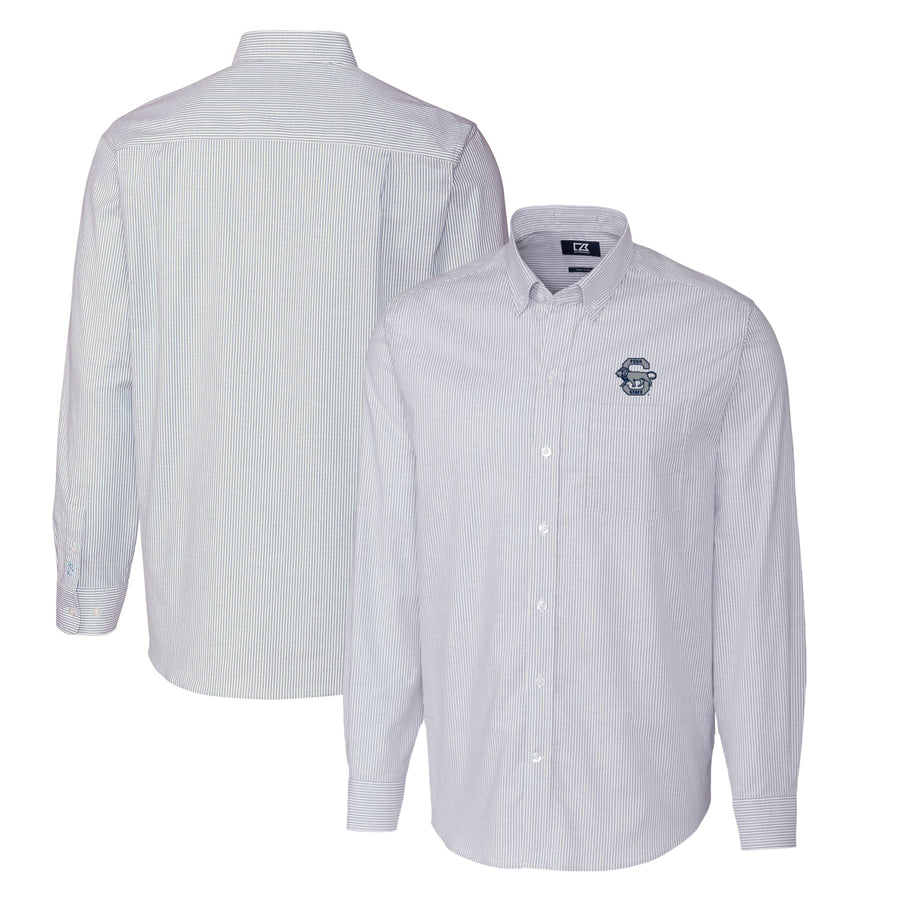 Men's Cutter & Buck Light Blue Penn State Nittany Lions Vault Big & Tall Oxford Stripe Long Sleeve Button-Down Shirt