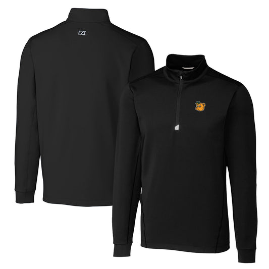 Men's Cutter & Buck Black Baylor Bears Big & Tall Traverse Stretch Quarter-Zip Pullover Top