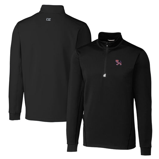 Men's Cutter & Buck Black Clemson Tigers Big & Tall Traverse Stretch Quarter-Zip Pullover Top