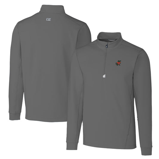 Men's Cutter & Buck Steel Florida Gators Big & Tall Traverse Stretch Quarter-Zip Pullover Top