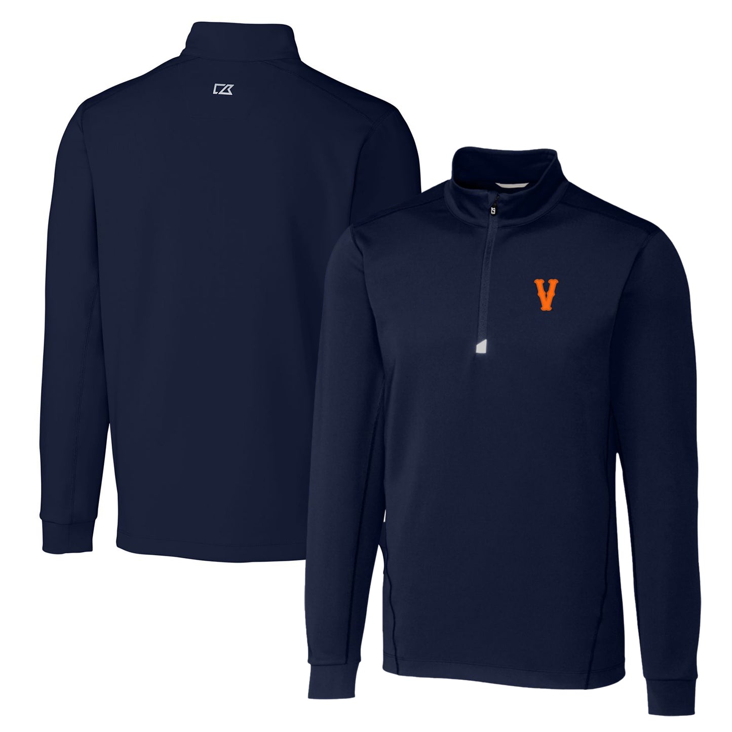 Men's Cutter & Buck Navy Virginia Cavaliers Vintage Big & Tall Traverse Stretch Quarter-Zip Pullover Top