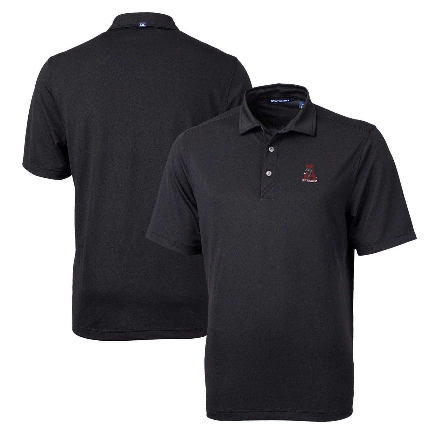 Men's Cutter & Buck Black Alabama Crimson Tide Team Big & Tall Virtue Eco Pique Recycled Polo