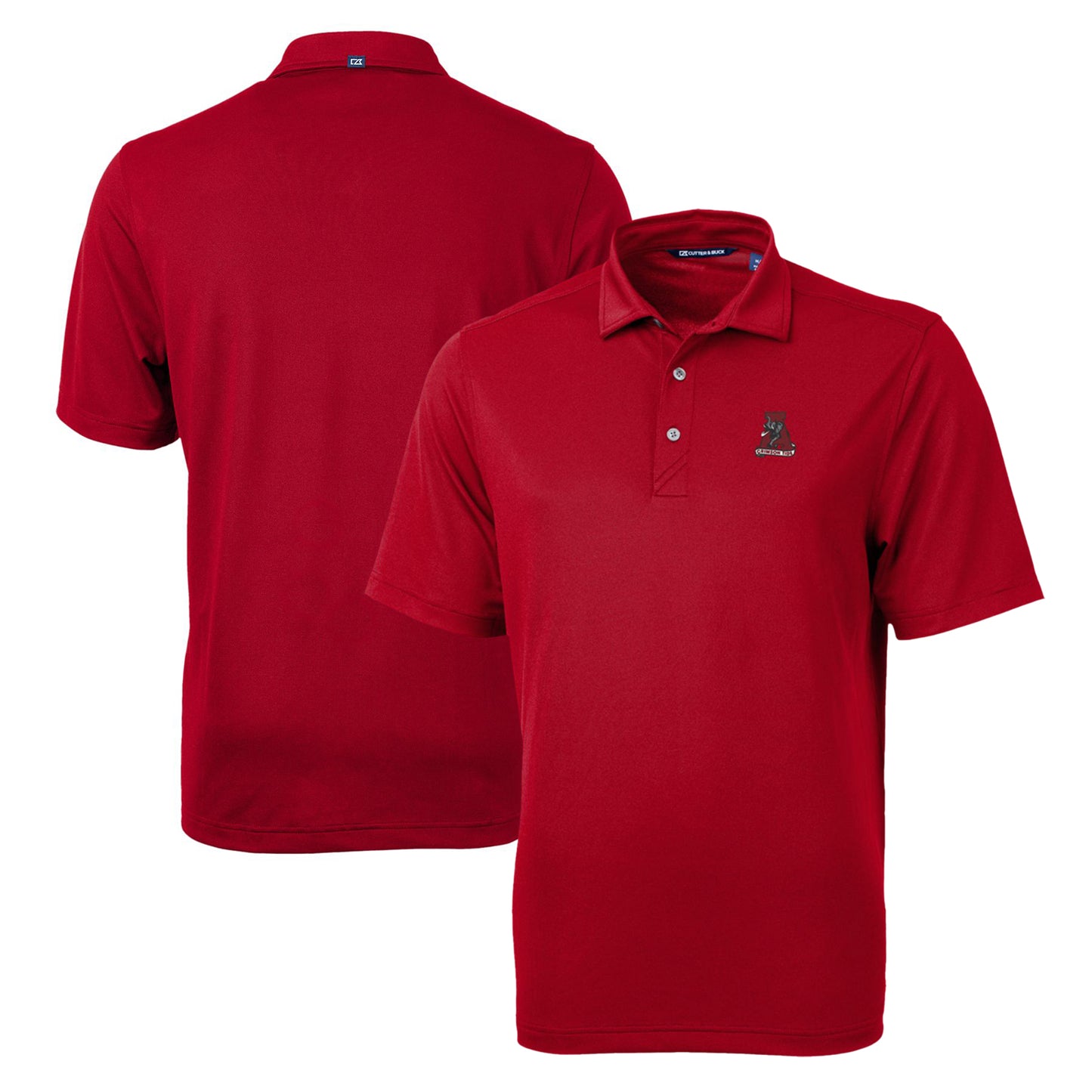 Men's Cutter & Buck Crimson Alabama Crimson Tide Team Big & Tall Virtue Eco Pique Recycled Polo