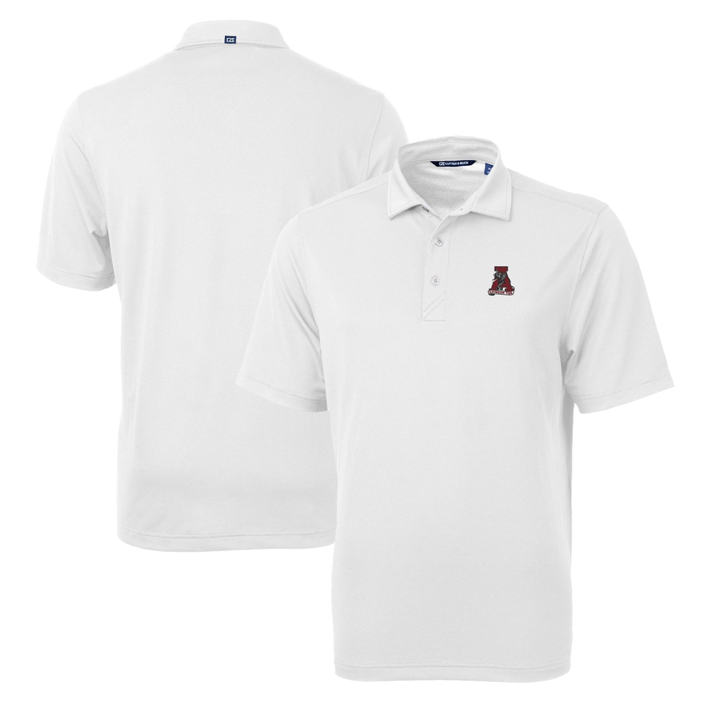 Men's Cutter & Buck White Alabama Crimson Tide Team Big & Tall Virtue Eco Pique Recycled Polo