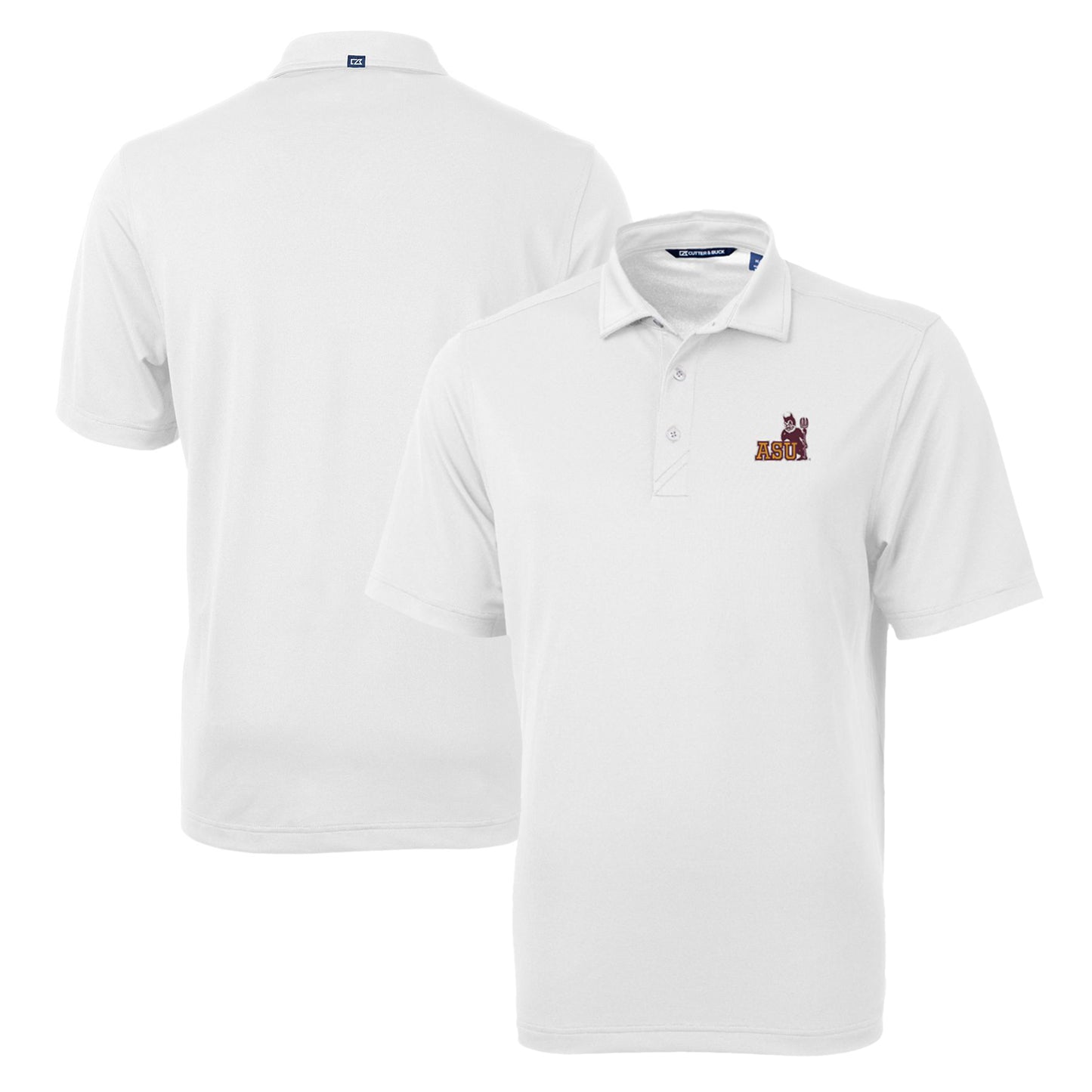 Men's Cutter & Buck White Arizona State Sun Devils Team Big & Tall Virtue Eco Pique Recycled Polo