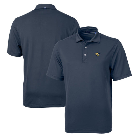 Men's Cutter & Buck Navy West Virginia Mountaineers Team Big & Tall Virtue Eco Pique Recycled Polo