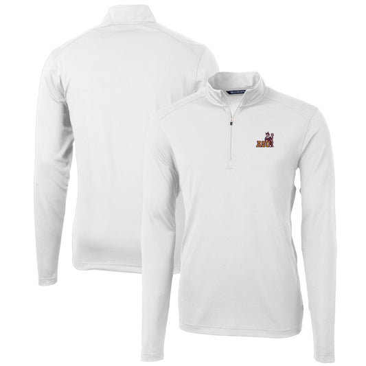 Men's Cutter & Buck White Arizona State Sun Devils Team Big & Tall Virtue Eco Pique Recycled Quarter-Zip Pullover Top