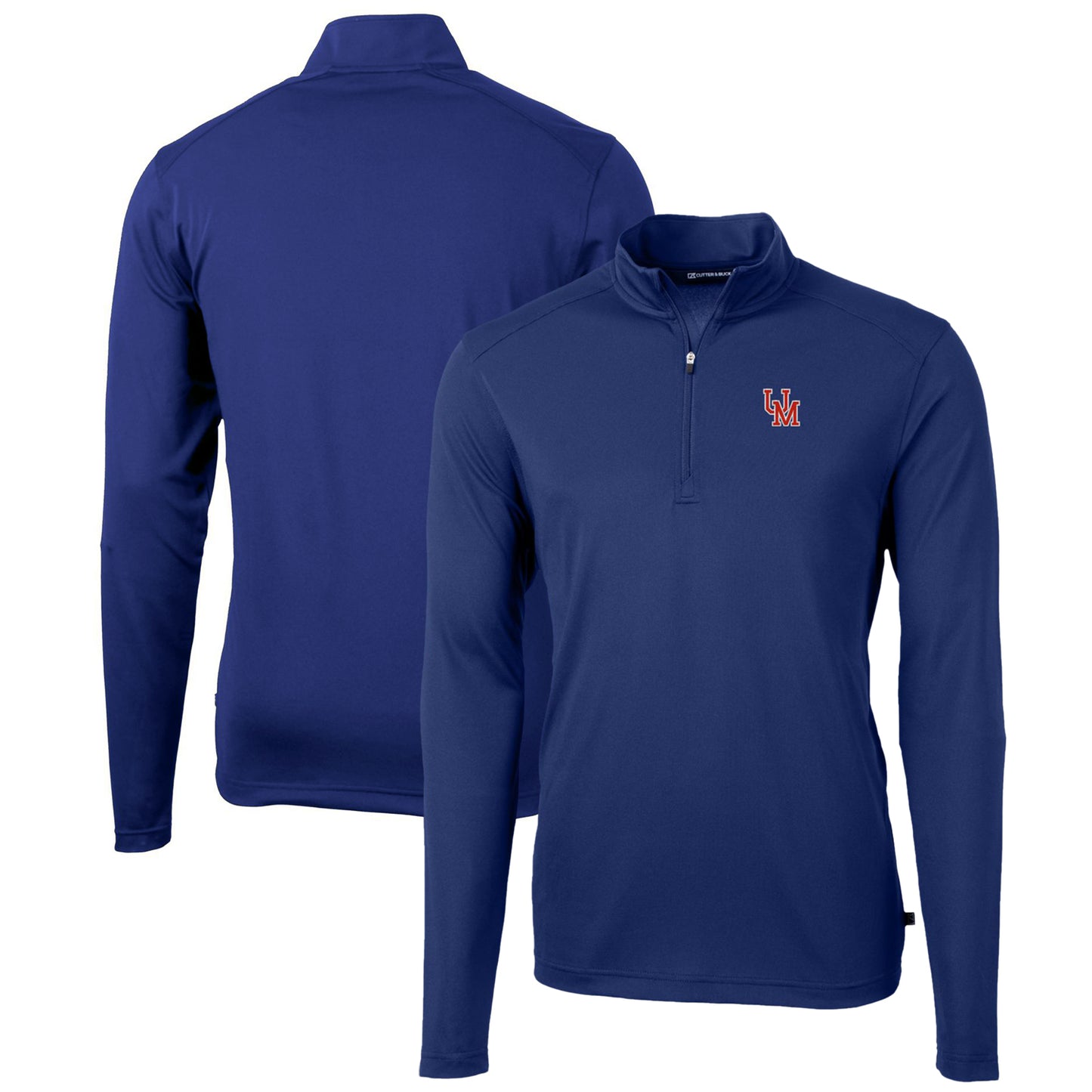 Men's Cutter & Buck Royal Ole Miss Rebels Team Big & Tall Virtue Eco Pique Recycled Quarter-Zip Pullover Top