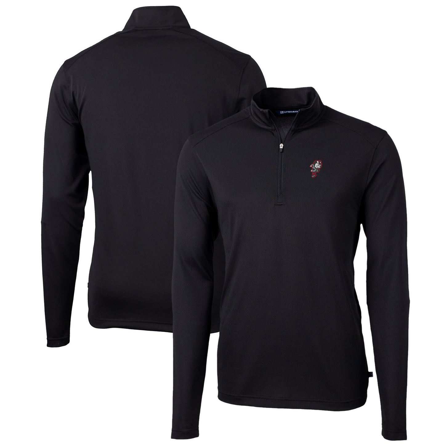 Men's Cutter & Buck Black Ohio State Buckeyes Team Big & Tall Virtue Eco Pique Recycled Quarter-Zip Pullover Top