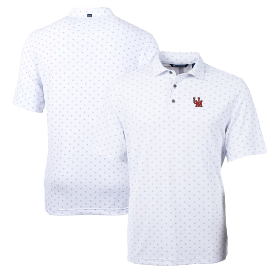 Men's Cutter & Buck White Ole Miss Rebels Team Big & Tall Virtue Eco Pique Tile Print Polo