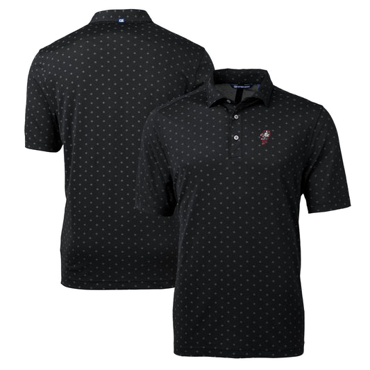 Men's Cutter & Buck Black Ohio State Buckeyes Team Big & Tall Virtue Eco Pique Tile Print Polo