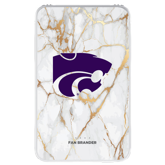 Kansas State Wildcats White Marble Design 10000 mAh Portable Power Pack