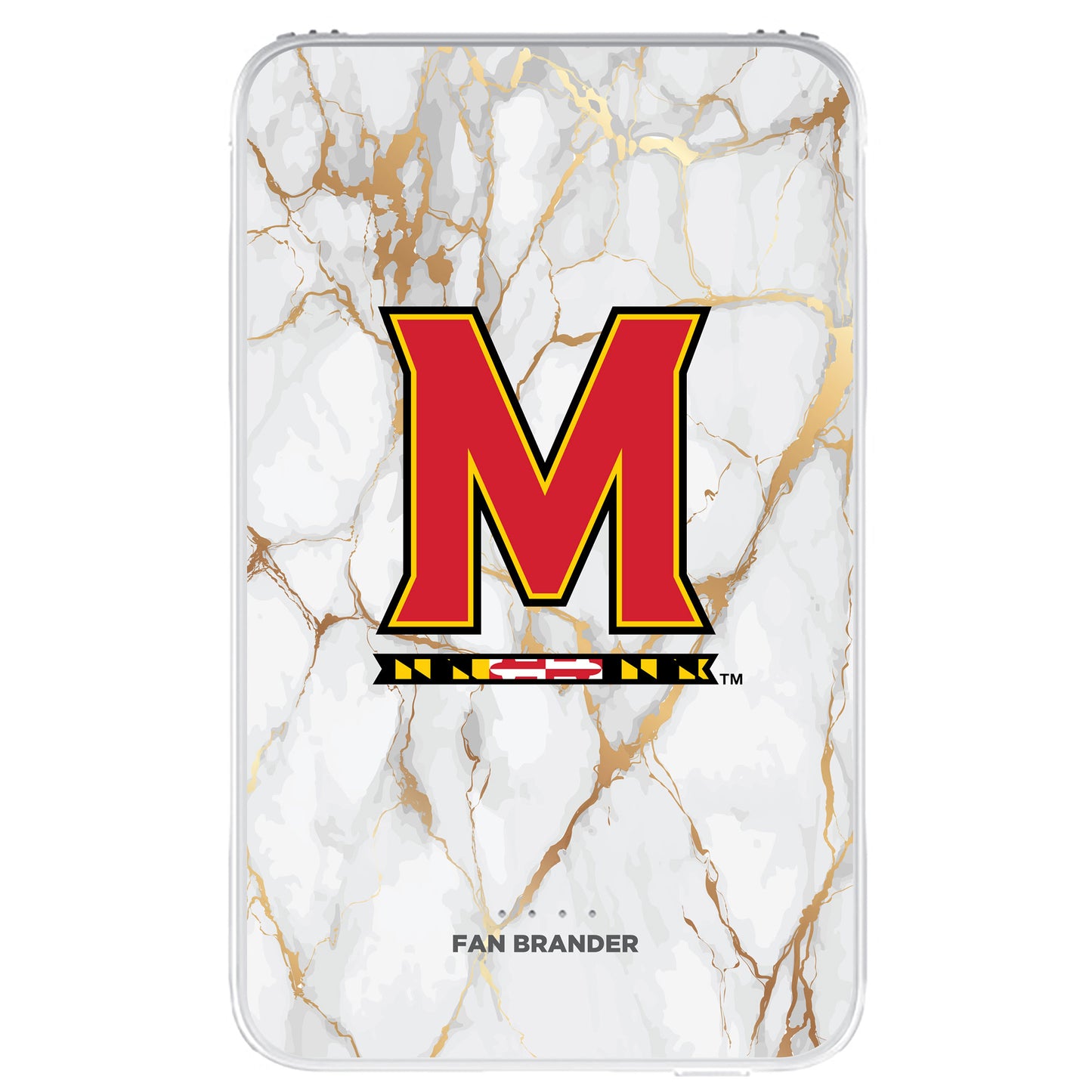 Maryland Terrapins White Marble Design 10000 mAh Portable Power Pack