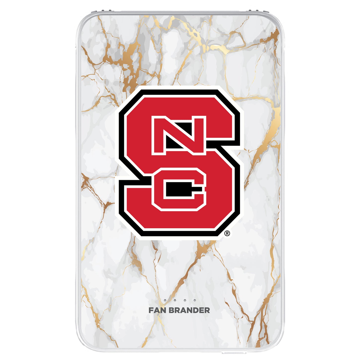 NC State Wolfpack White Marble Design 10000 mAh Portable Power Pack