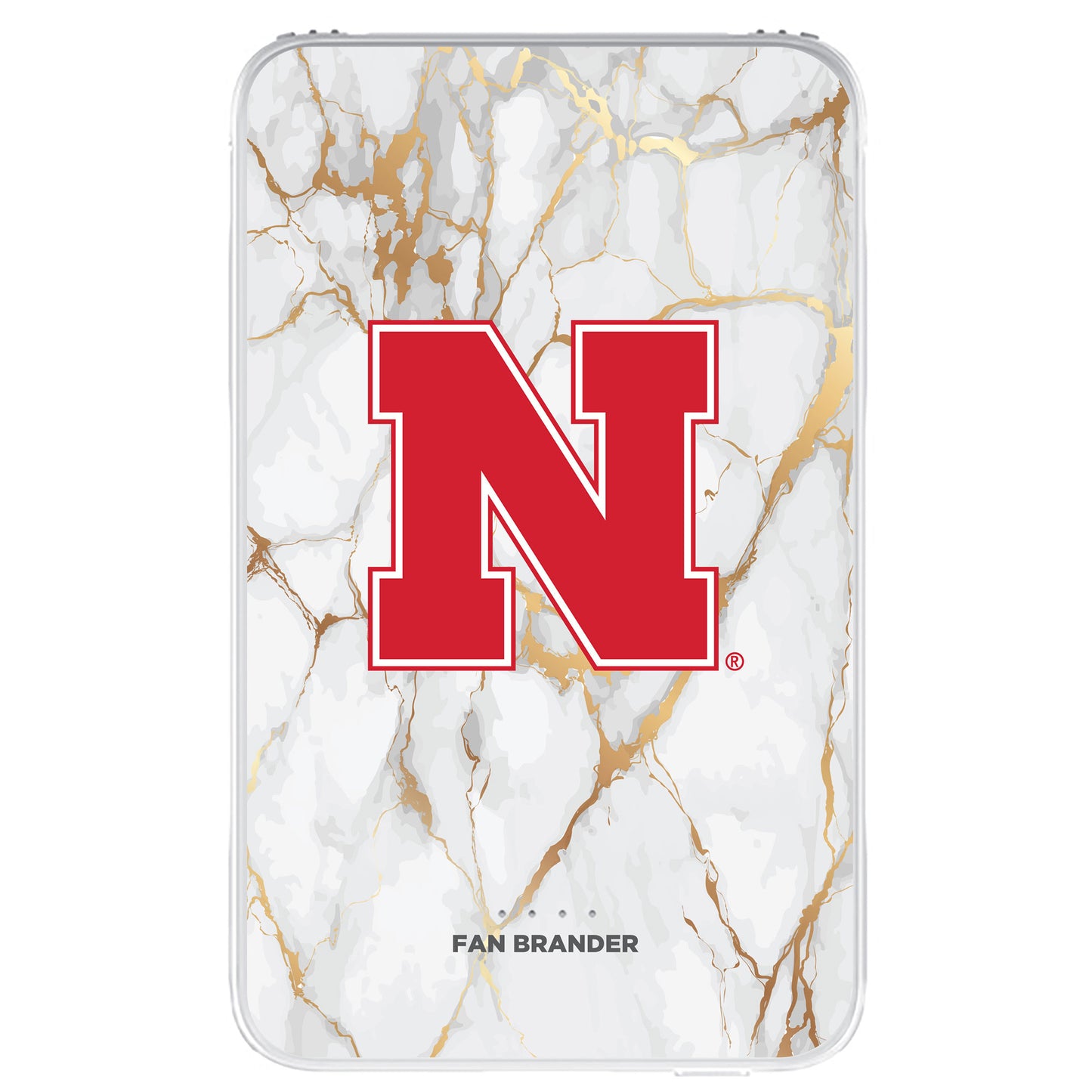 Nebraska Huskers White Marble Design 10000 mAh Portable Power Pack