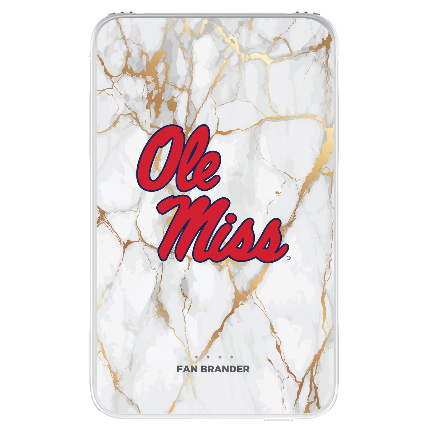 Ole Miss Rebels White Marble Design 10000 mAh Portable Power Pack