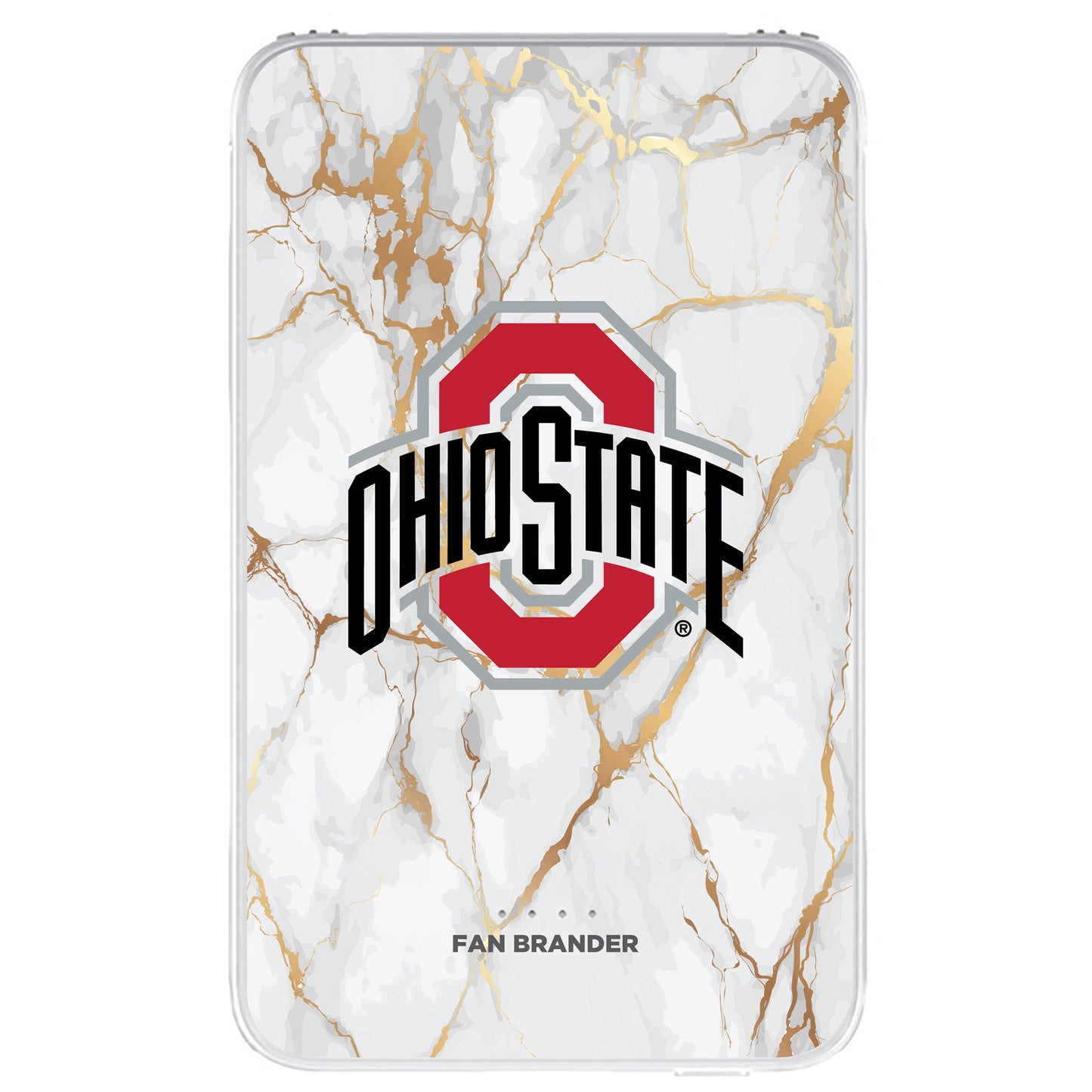 Ohio State Buckeyes White Marble Design 10000 mAh Portable Power Pack