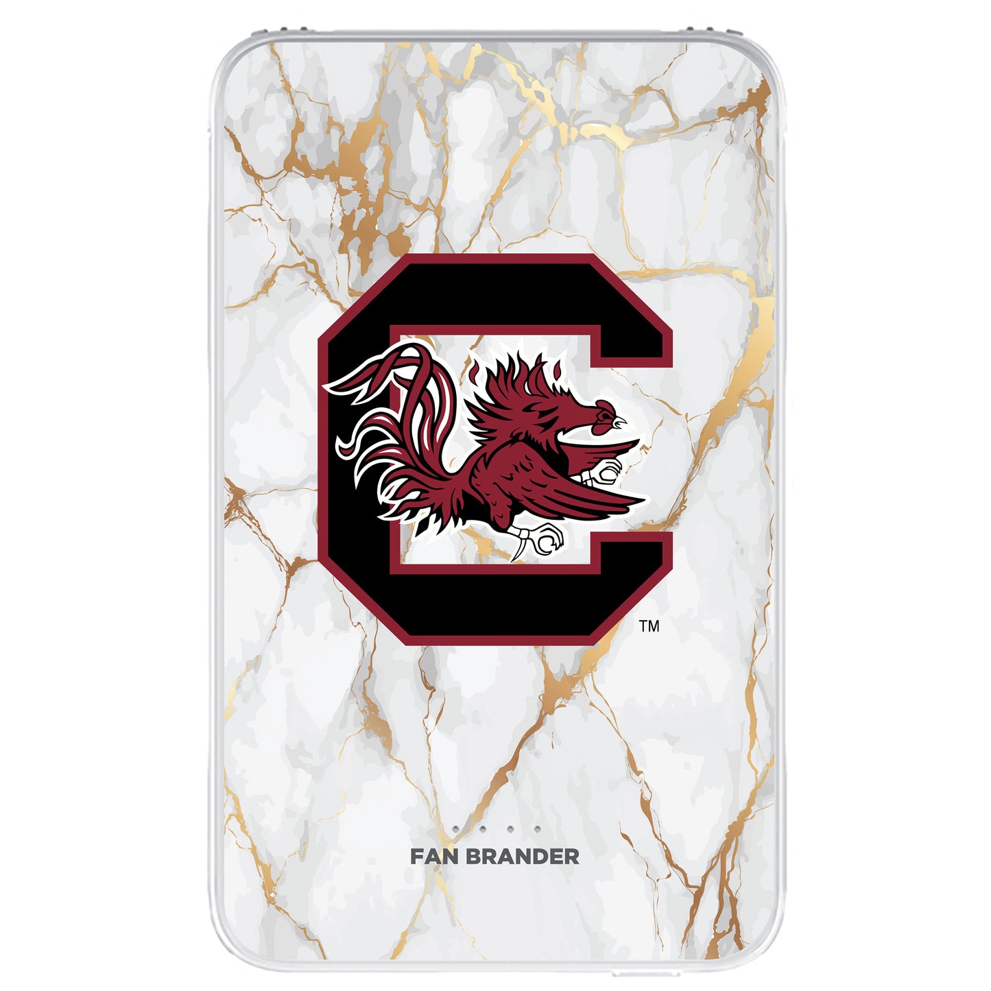 South Carolina Gamecocks White Marble Design 10000 mAh Portable Power Pack