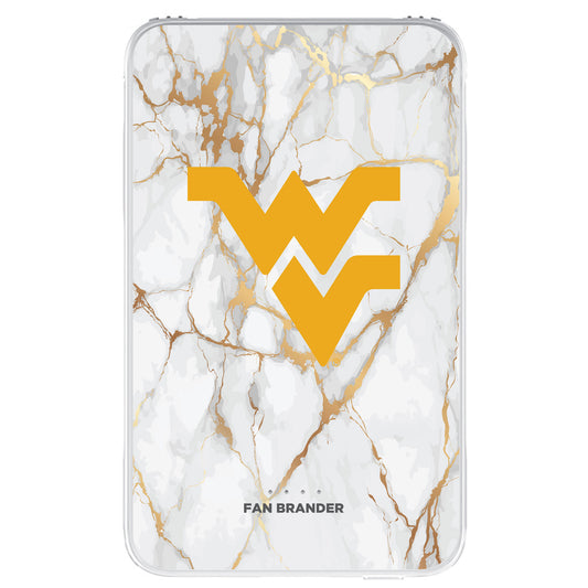 West Virginia Mountaineers White Marble Design 10000 mAh Portable Power Pack