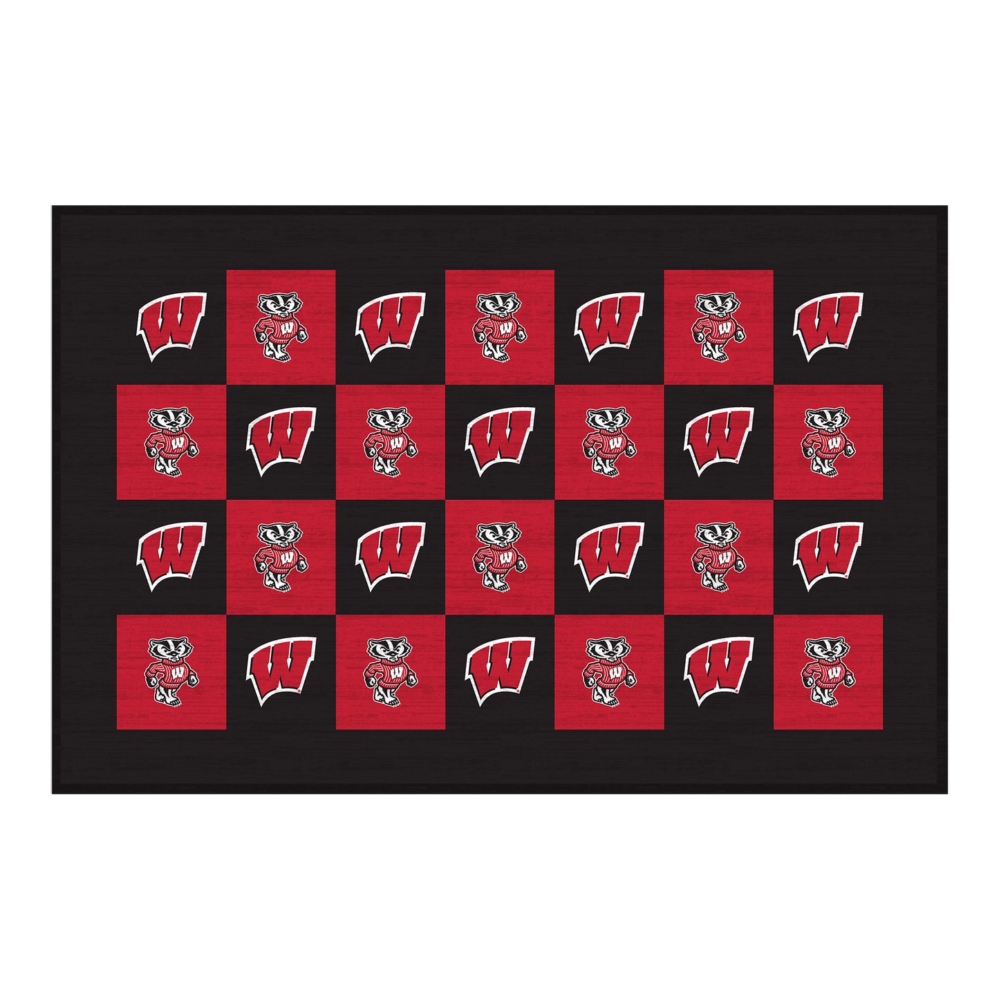 Wisconsin Badgers 30'' x 46'' Checkerboard Floor Mat