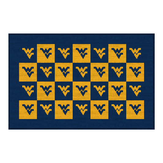 West Virginia Mountaineers 30'' x 46'' Checkerboard Floor Mat