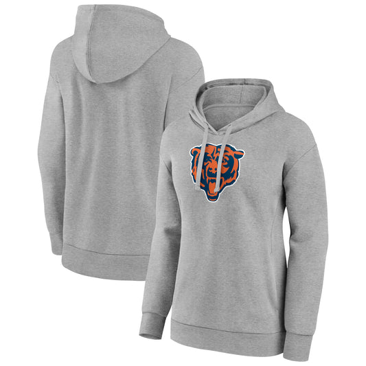 Women's Gray Chicago Bears Primary Logo Pullover Hoodie