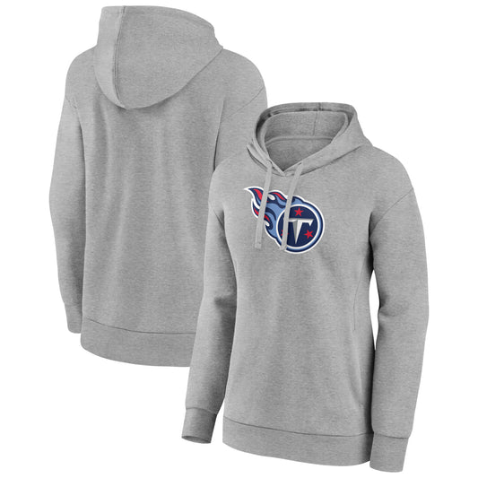 Women's Gray Tennessee Titans Primary Logo Pullover Hoodie