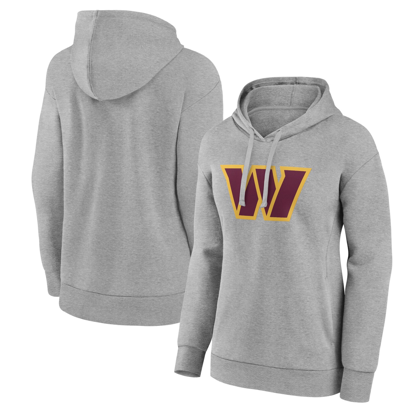 Women's Gray Washington Commanders Primary Logo Pullover Hoodie