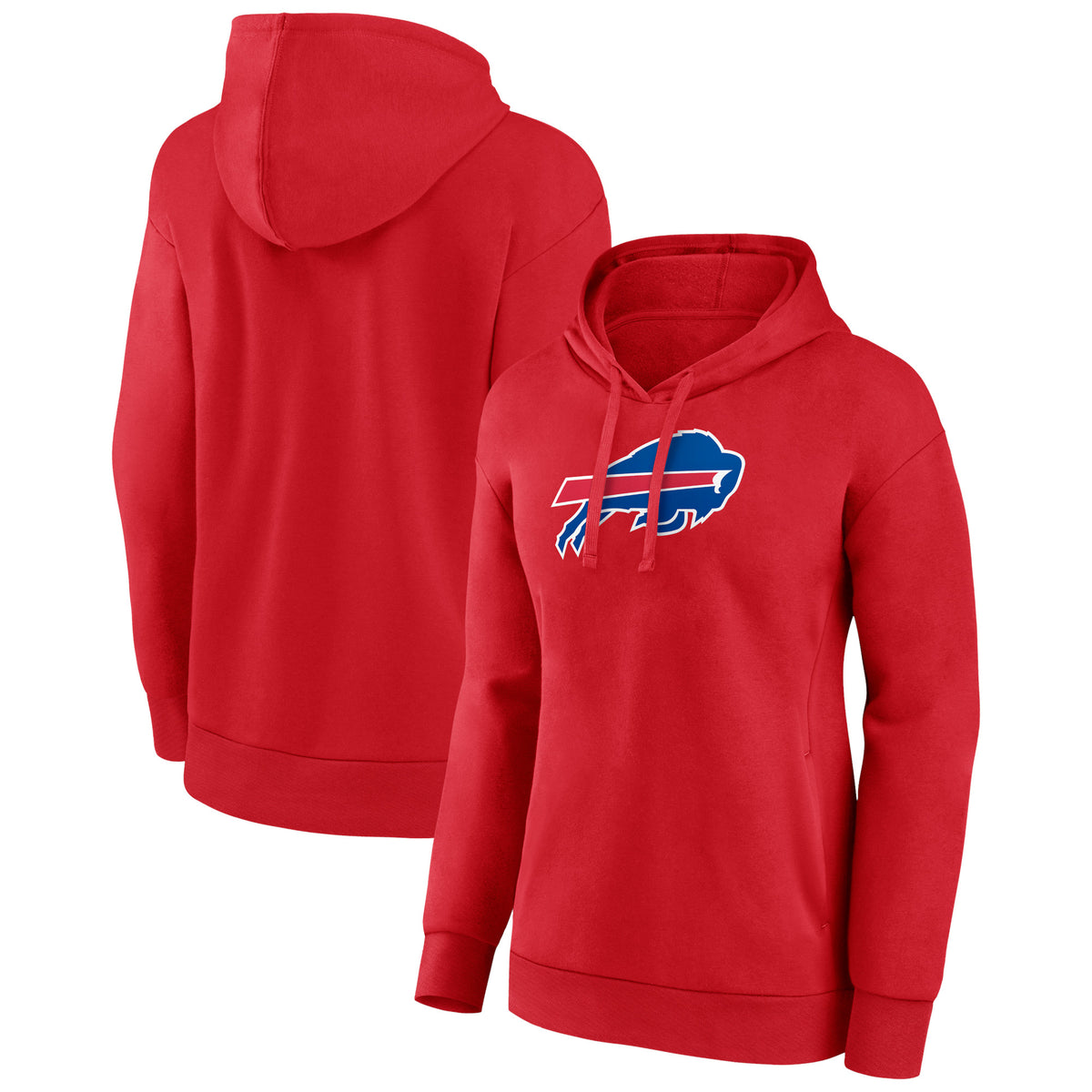 Women's Red Buffalo Bills Primary Logo Pullover Hoodie