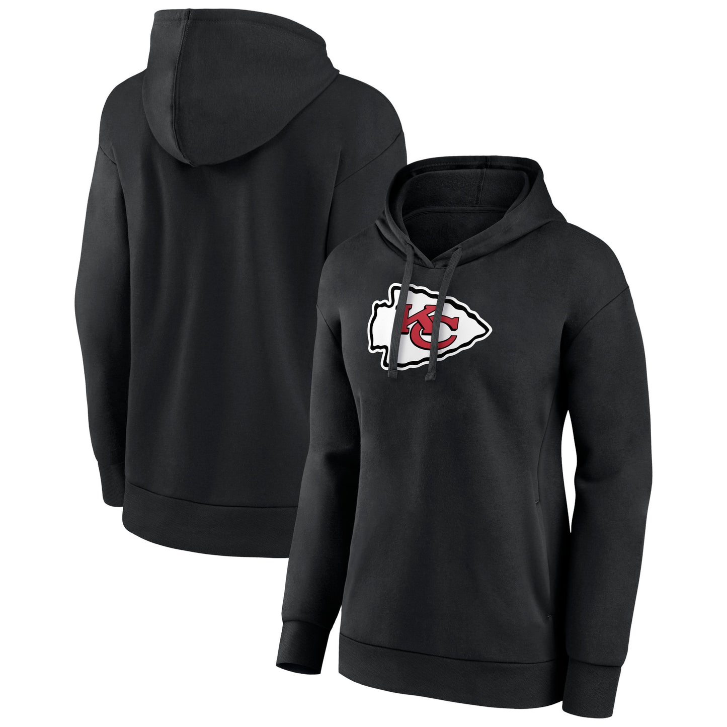 Women's Black Kansas City Chiefs Primary Logo Pullover Hoodie