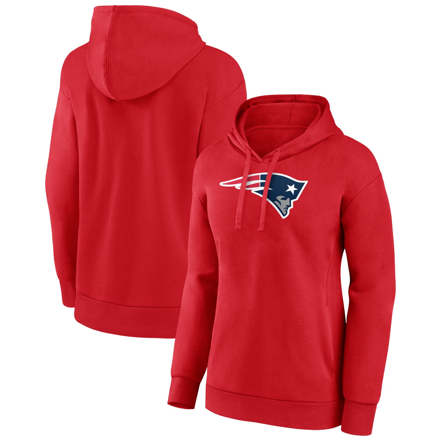 Women's Red New England Patriots Primary Logo Pullover Hoodie