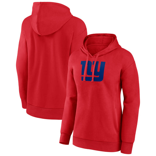 Women's Red New York Giants Primary Logo Pullover Hoodie