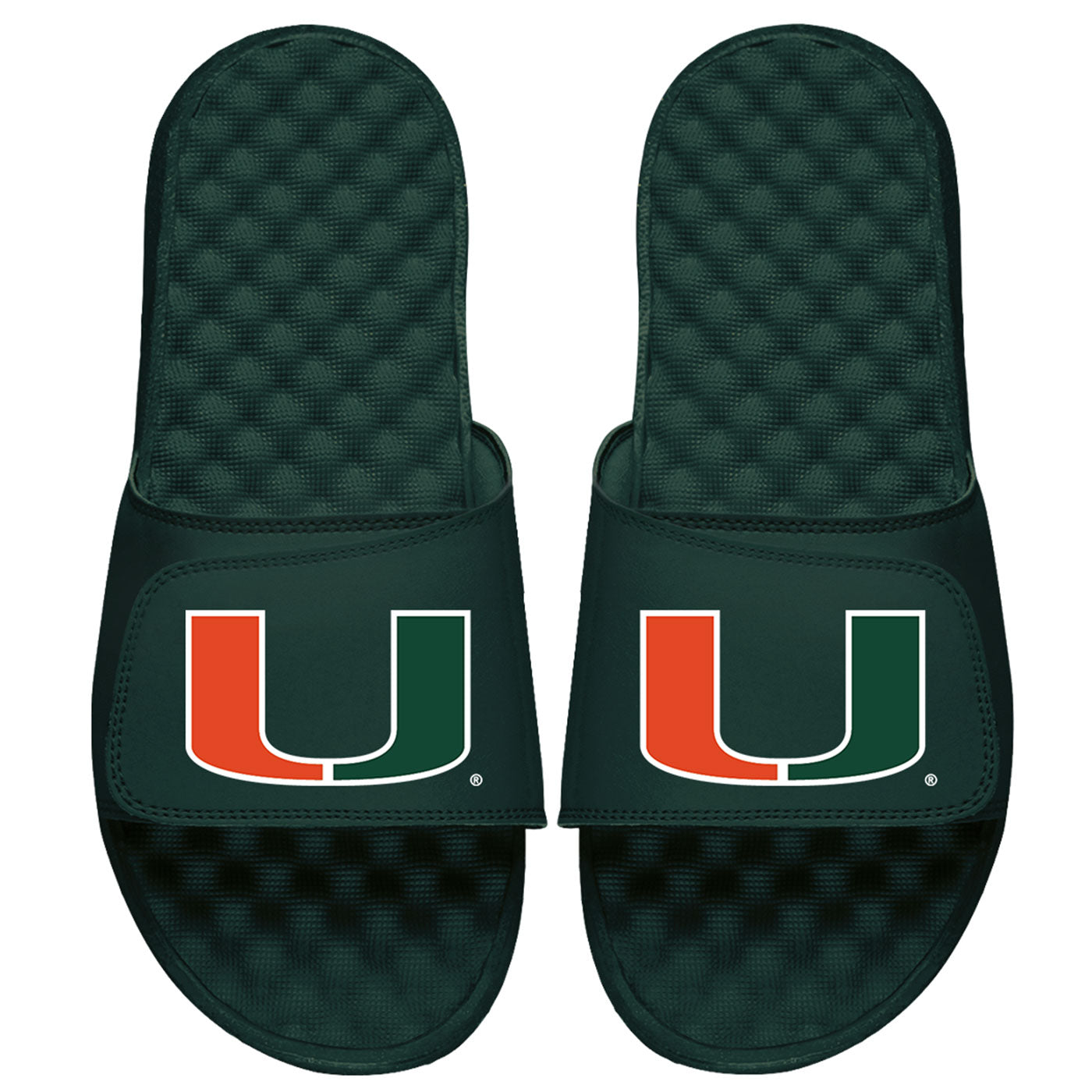 ISlide Green Miami Hurricanes Primary Logo Slide Sandals