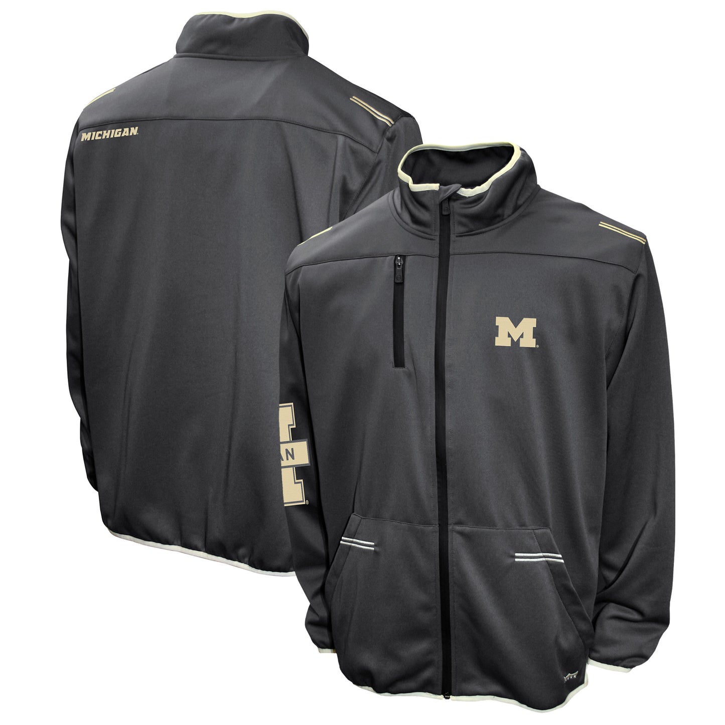 Men's Franchise Club Charcoal Michigan Wolverines Endurance Full-Zip Jacket