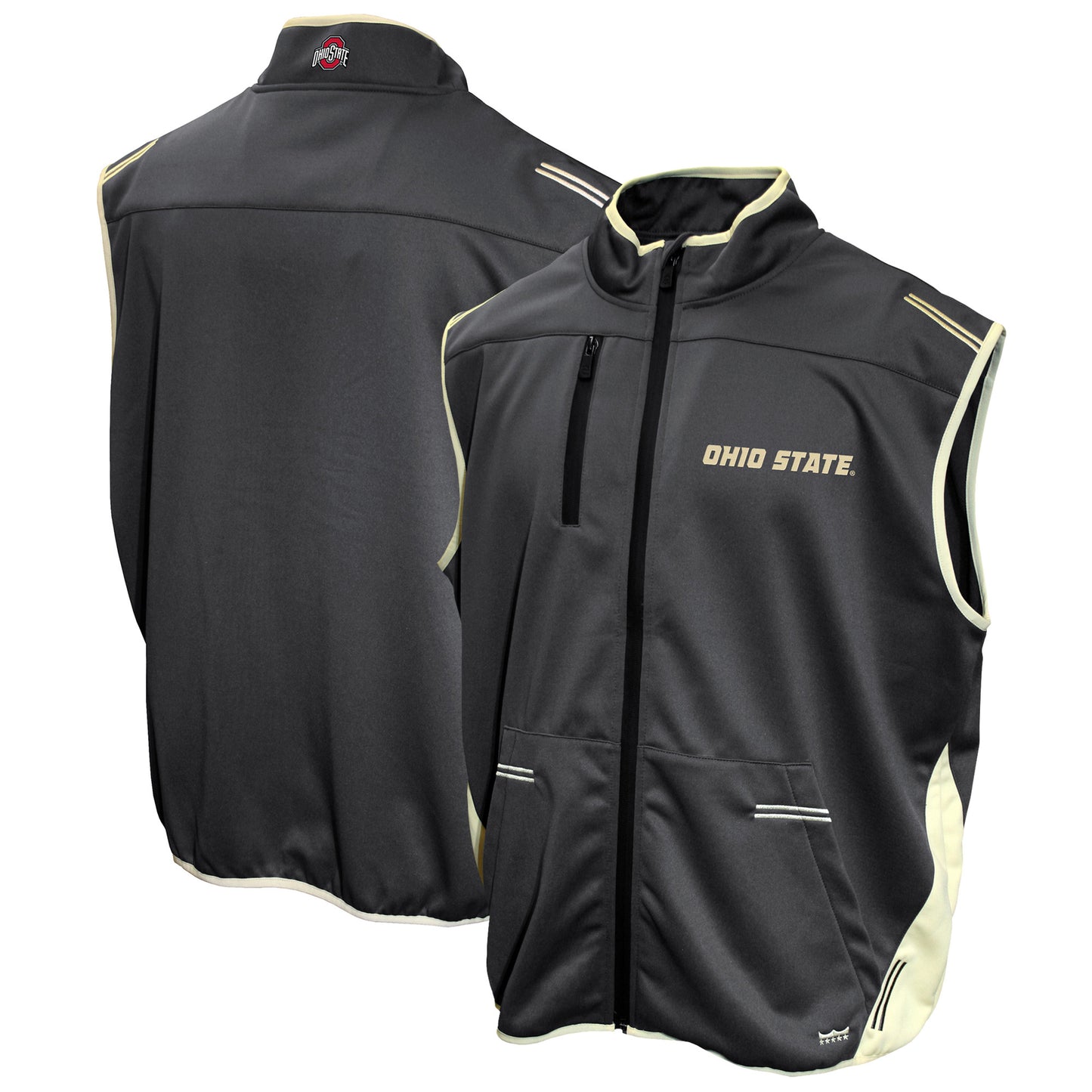Men's Franchise Club Charcoal Ohio State Buckeyes Endurance Full-Zip Vest