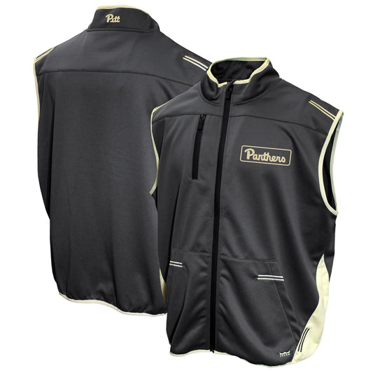 Men's Franchise Club Charcoal Pitt Panthers Endurance Full-Zip Vest