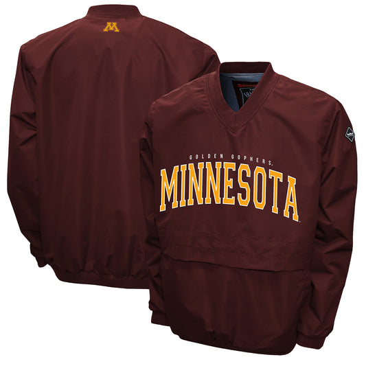 Men's Franchise Club Maroon Minnesota Golden Gophers Members Windshell V-Neck Pullover Jacket